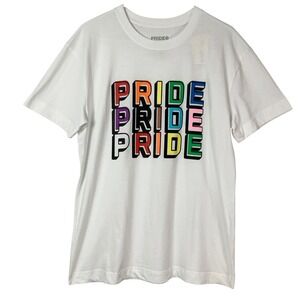Target Pride White Graphic T-Shirt Medium Pullover Crew Neck Short Sleeve Pride